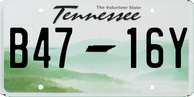 TN license plate B4716Y