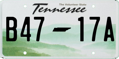 TN license plate B4717A
