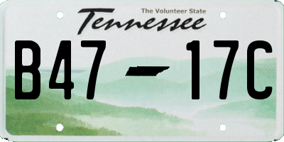 TN license plate B4717C