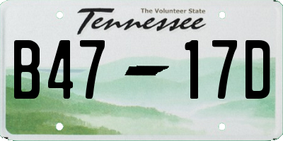 TN license plate B4717D