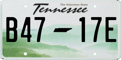 TN license plate B4717E
