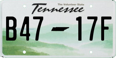 TN license plate B4717F
