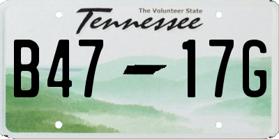 TN license plate B4717G