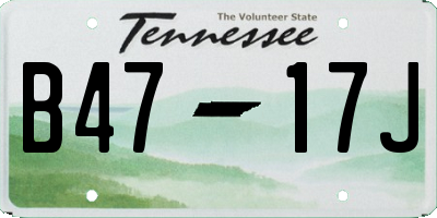 TN license plate B4717J