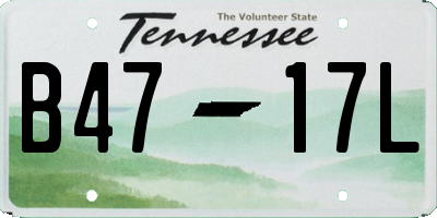 TN license plate B4717L