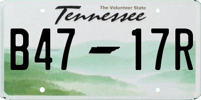 TN license plate B4717R