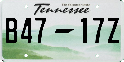 TN license plate B4717Z