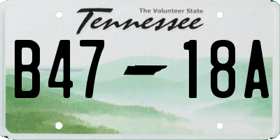 TN license plate B4718A
