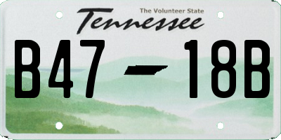 TN license plate B4718B