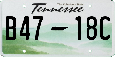 TN license plate B4718C