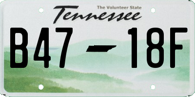 TN license plate B4718F