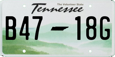 TN license plate B4718G