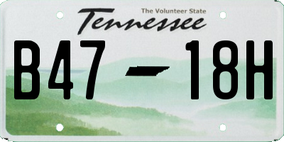 TN license plate B4718H