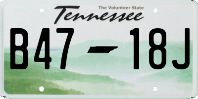 TN license plate B4718J
