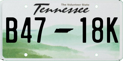 TN license plate B4718K