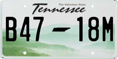 TN license plate B4718M