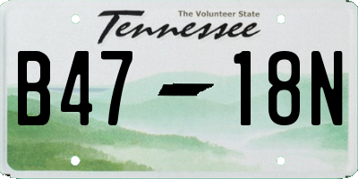 TN license plate B4718N