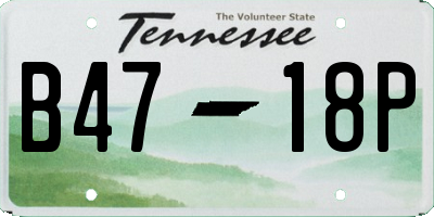 TN license plate B4718P