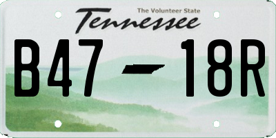 TN license plate B4718R