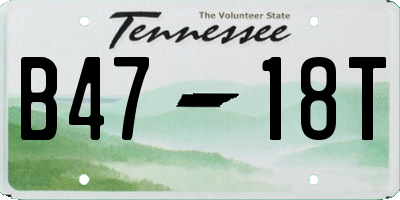 TN license plate B4718T