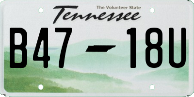 TN license plate B4718U