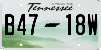 TN license plate B4718W