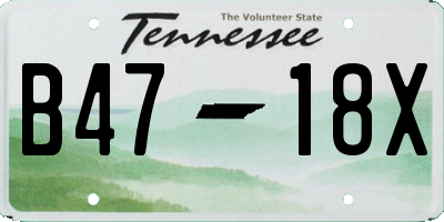 TN license plate B4718X