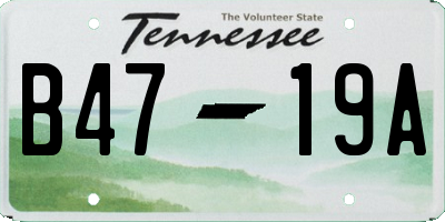 TN license plate B4719A