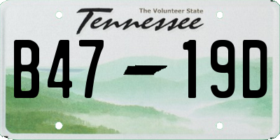 TN license plate B4719D