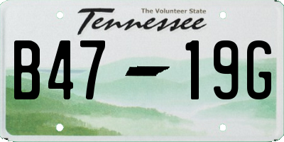TN license plate B4719G
