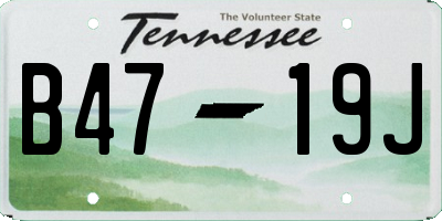 TN license plate B4719J