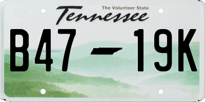TN license plate B4719K
