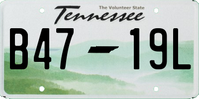 TN license plate B4719L