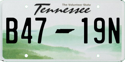TN license plate B4719N