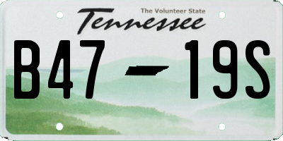 TN license plate B4719S