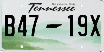 TN license plate B4719X
