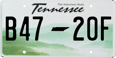 TN license plate B4720F