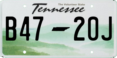 TN license plate B4720J