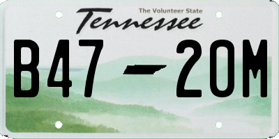 TN license plate B4720M