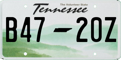 TN license plate B4720Z