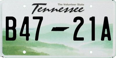 TN license plate B4721A