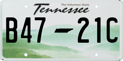 TN license plate B4721C