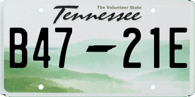 TN license plate B4721E