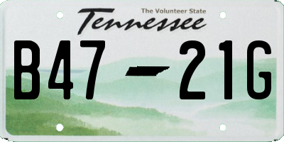 TN license plate B4721G