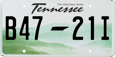 TN license plate B4721I