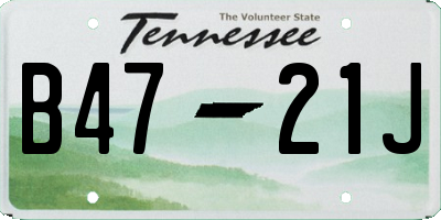 TN license plate B4721J
