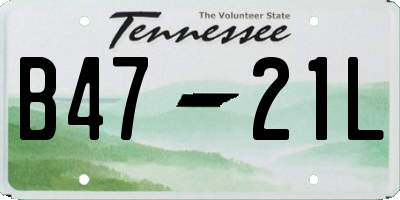 TN license plate B4721L
