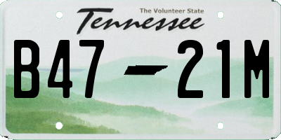 TN license plate B4721M