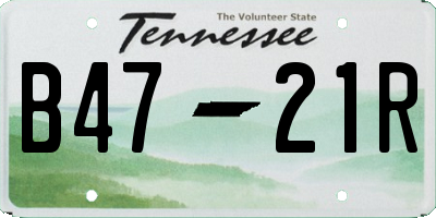 TN license plate B4721R