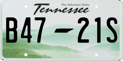 TN license plate B4721S